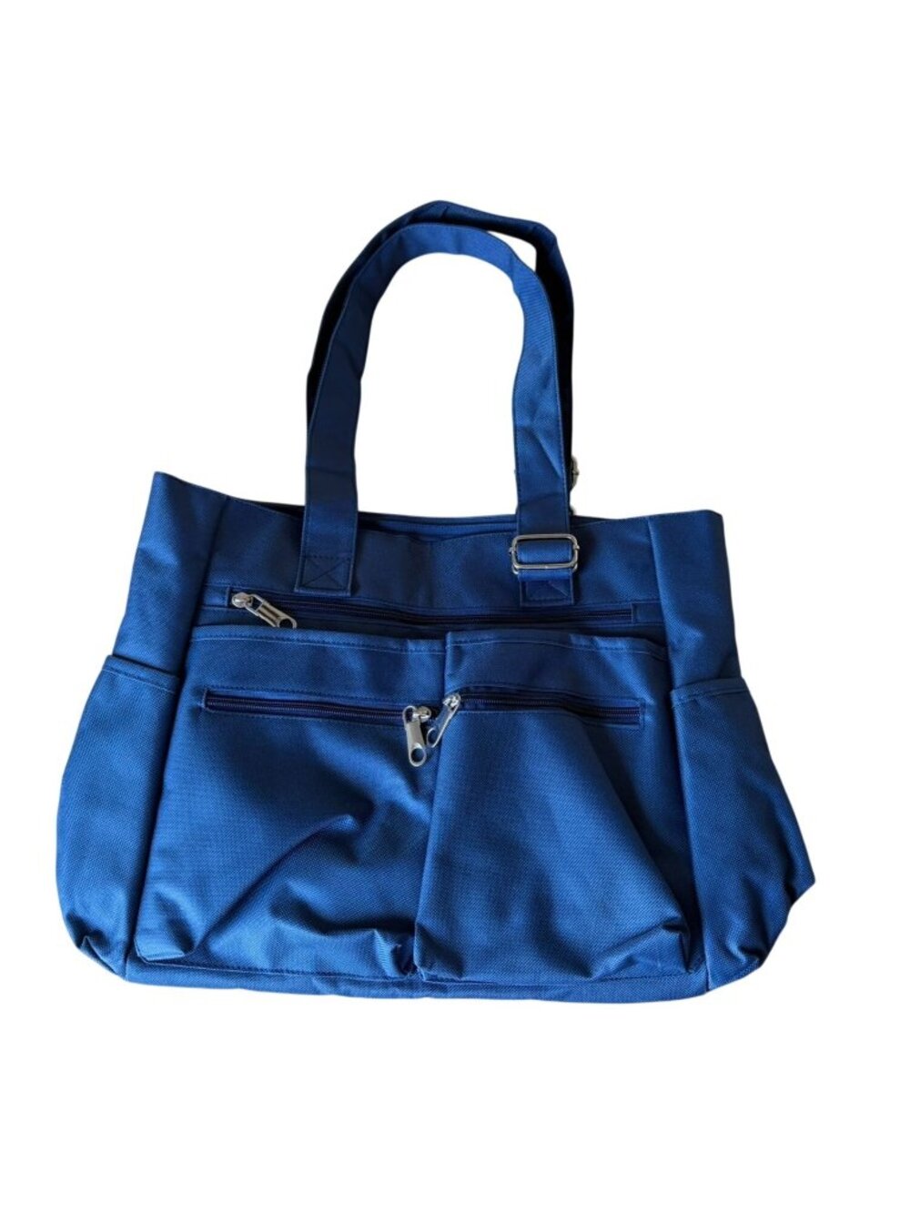 Waterproof Nylon Travel Tote Laptop Work Bag Navy Blue Multi Pocket Organizer